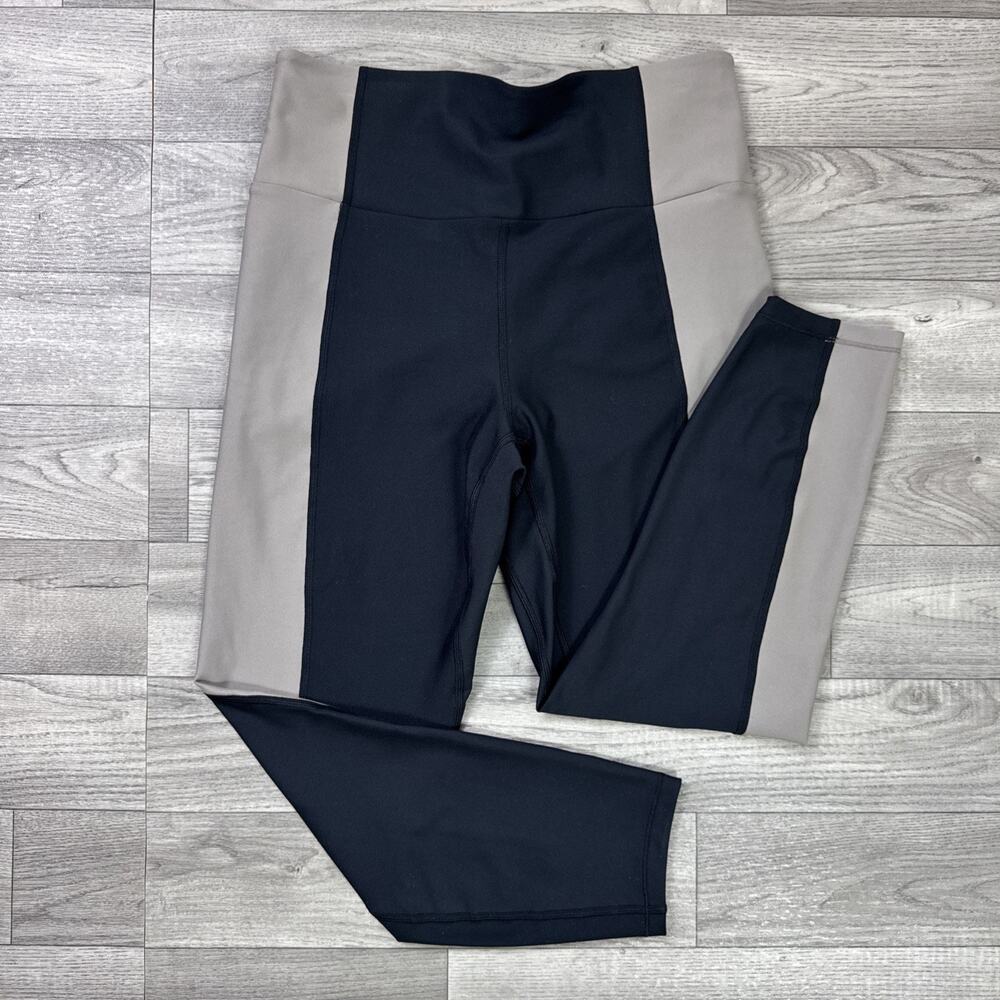 YPB Abercrombie & Fitch Yoga Active Leggings Pants Black Beige sz Large Short
